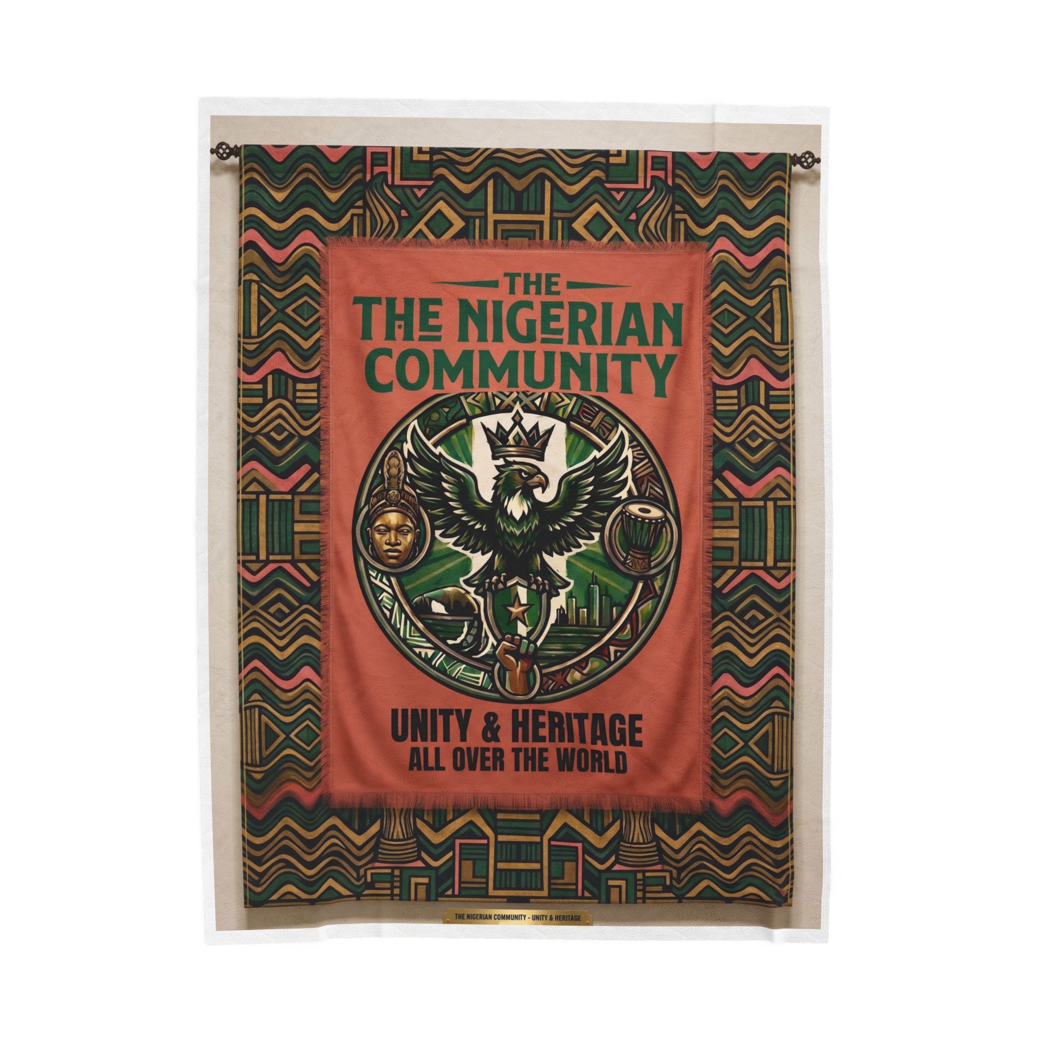 Premium Afrocentric Heritage Blanket: Intricate Nigerian "Unity & Heritage" Design on Ultra-Soft Velveteen - Image 9