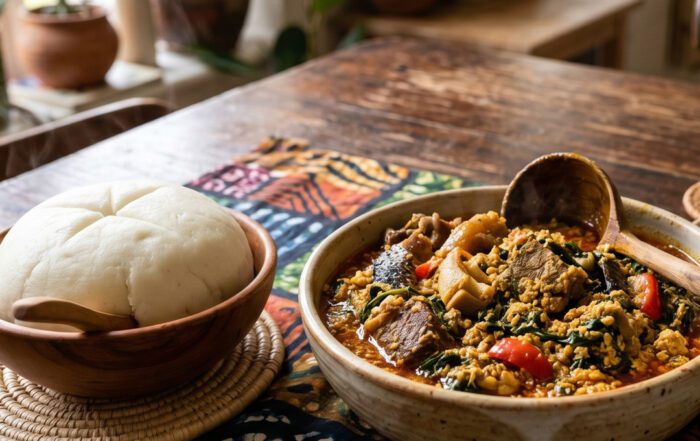 Pounded Yam and Egusi Soup