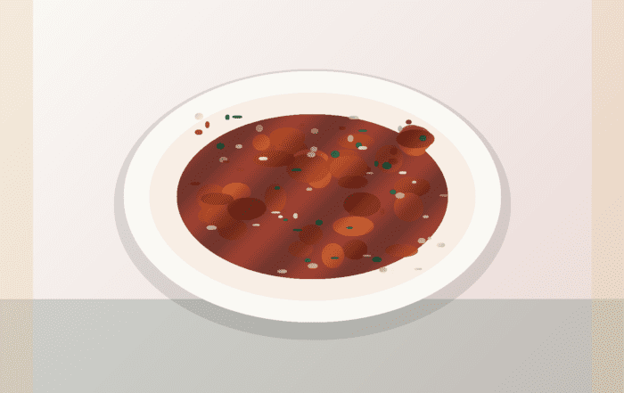 Nigerian Assorted Meat Pepper Soup with Scent Leaf finished dish